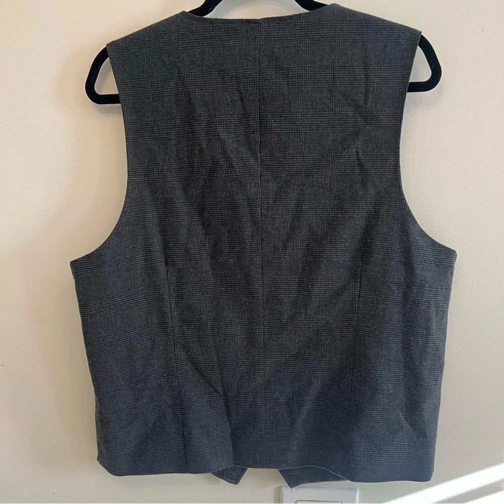 Joseph Abboud Charcoal Houndstooth Men’s Vest Wedding Fancy Business Career Work